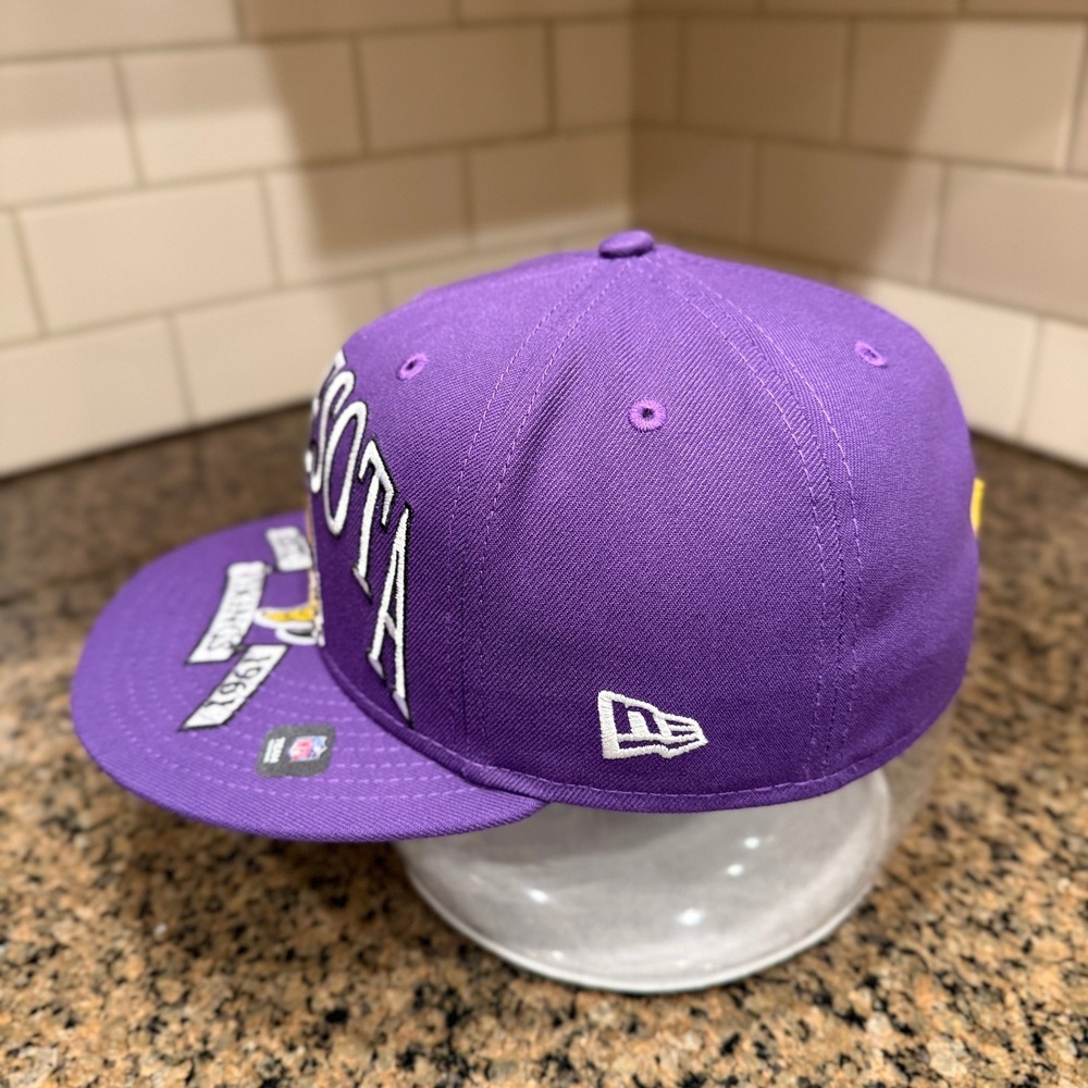Minnesota Vikings New Era 59FIFTY Fitted Hat Cap 7 3/8 Purple NFL New - Picture 3 of 10